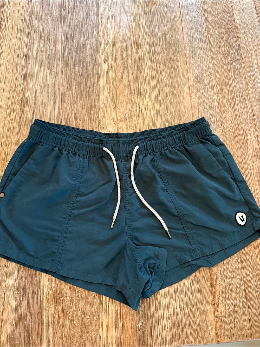 Vuori Women's Athletic Drawstring Shorts in Teal